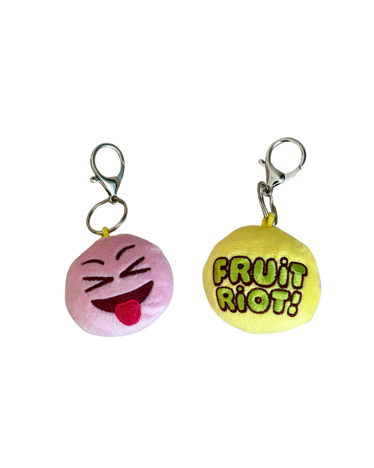 DOUBLE-SIDED FUZZY KEYCHAIN